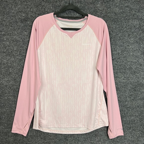 SIMMS SolarFlex UPF 50 Women's Long Sleeve Fishing Shirt Light Pink Medium M - Picture 1 of 8